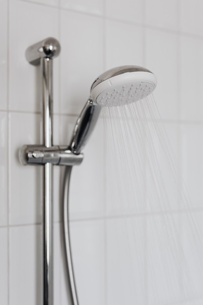 Showerhead in bathroom