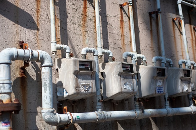 gas meters outside a property
